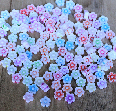 The Bead Store 8mm Acrylic Flower Beads Mixed Colours