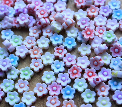 The Bead Store 8mm Acrylic Flower Beads Mixed Colours