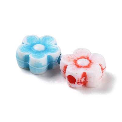 The Bead Store 8mm Acrylic Flower Beads Mixed Colours ~ Pack of 100