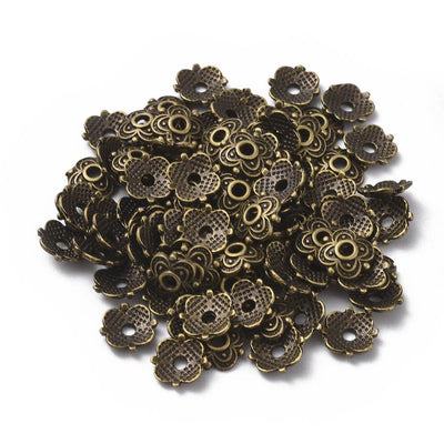 The Bead Store 8mm Antique Bronze Plated Bead Caps Pack of 20