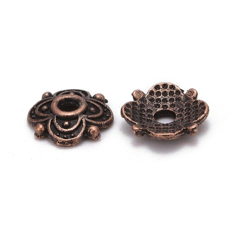 The Bead Store 8mm Antique Copper Plated Bead Caps Pack of 20