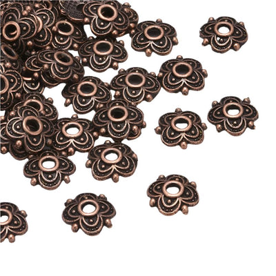 The Bead Store 8mm Antique Copper Plated Bead Caps Pack of 20