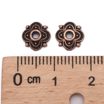 The Bead Store 8mm Antique Copper Plated Bead Caps Pack of 20