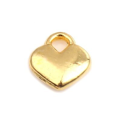 The Bead Store 8mm Gold Plated Heart Charms ~ Pack of 10