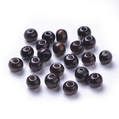 The Bead Store 8mm Round Coconut Brown Wooden Beads Pack of 150