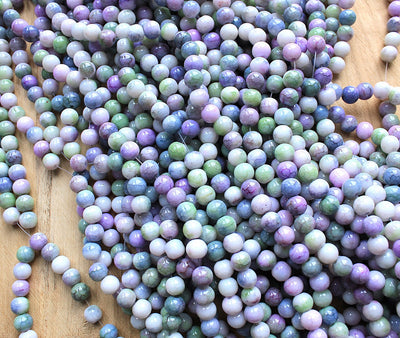 The Bead Store 8mm Round Spray Painted Crackle Pattern Glass Beads multicolour Purple