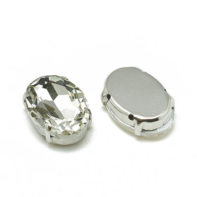 The Bead Store 8x10mm Oval Sew On Crystal Glass Fancy Stone Montee Crystal Clear