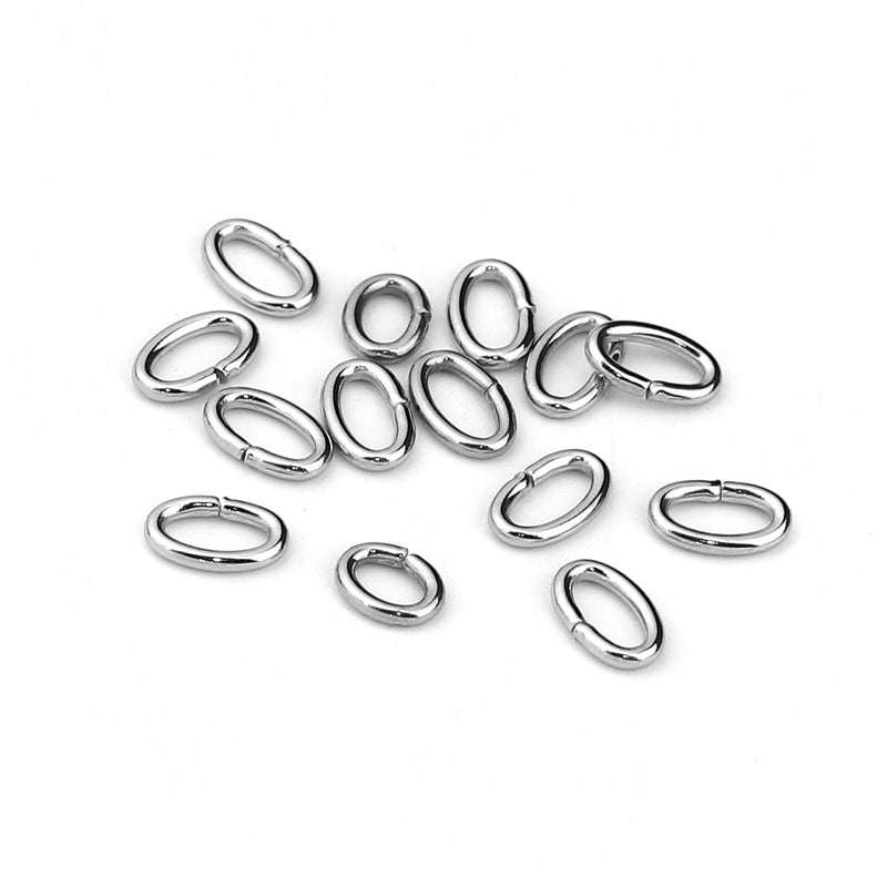 The Bead Store 8x5mm Oval Stainless Steel Jump Rings ~ Pack of 20
