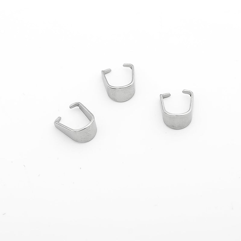 The Bead Store 8x7mm Stainless Steel Pinch Bail