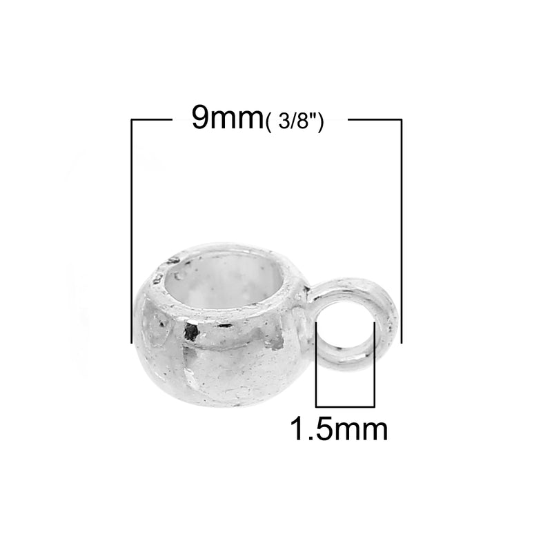 The Bead Store 9x4mm Silver Plated Bails ~ Pack of 10