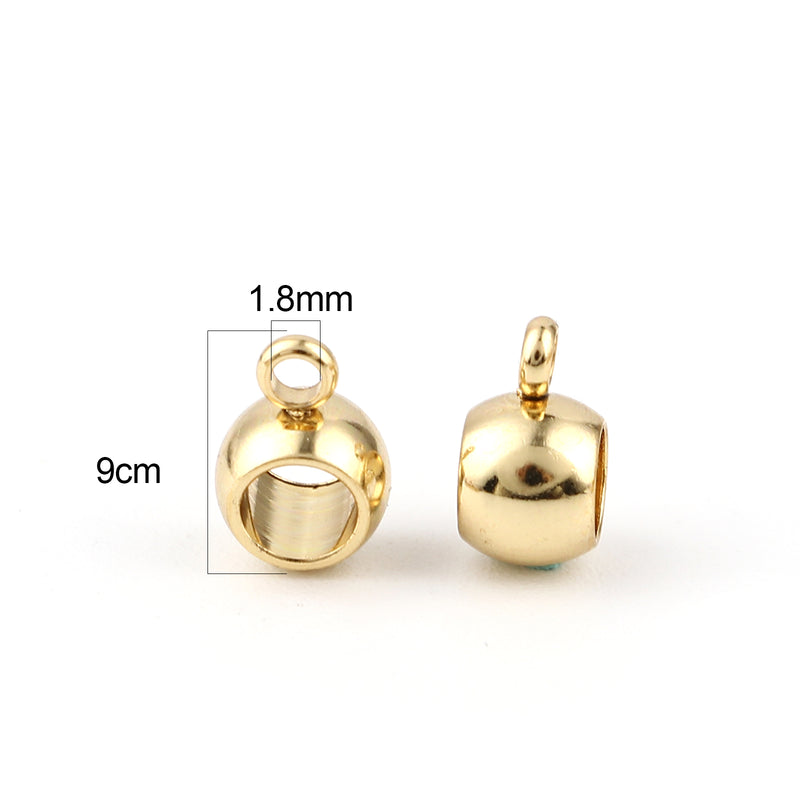 The Bead Store 9x6mm Gold Plated Stainless Steel Bail
