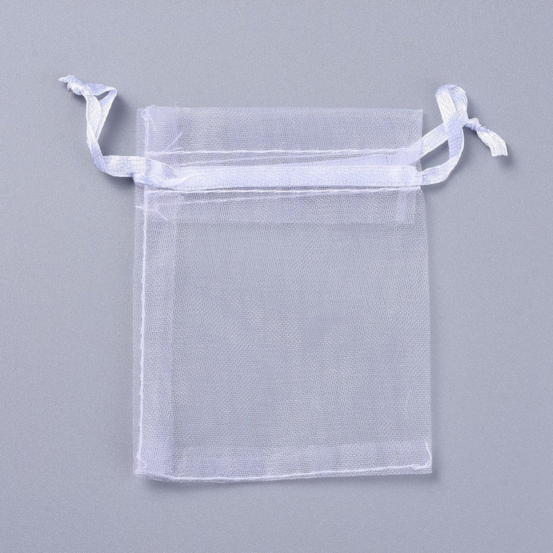 The Bead Store 9x7cm Small Organza Gift Bags White Pack of 5