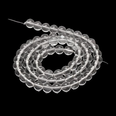 The Bead Store A Grade 10mm Round Glass Beads ~ Crystal Clear ~ approx. 40 beads / string