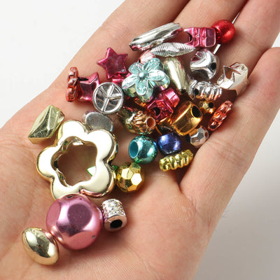 The Bead Store Acrylic Beads Mix ~ Metallic Colours ~ 40 grams