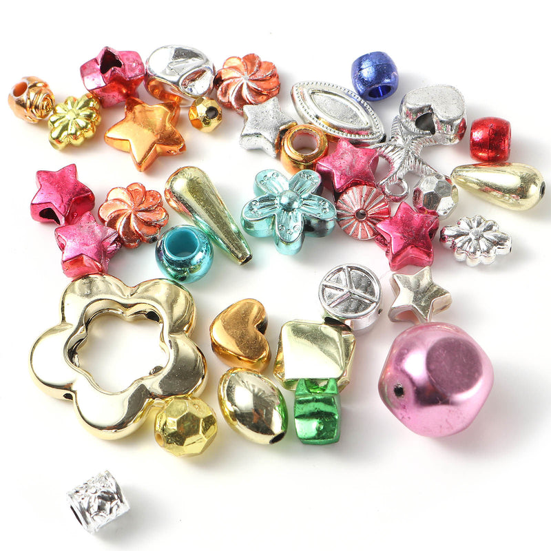 The Bead Store Acrylic Beads Mix ~ Metallic Colours ~ 40 grams