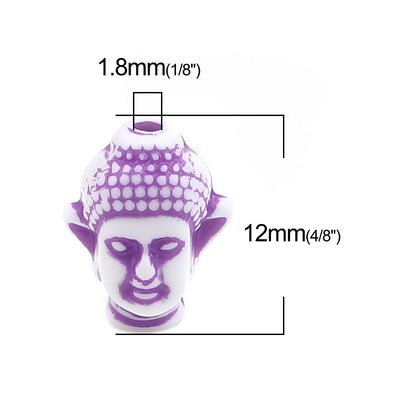 The Bead Store Acrylic Buddha Beads Mixed Colours Pack of 20