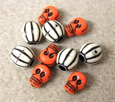 The Bead Store Acrylic Melons and Skulls Beads Mix Pack of 10