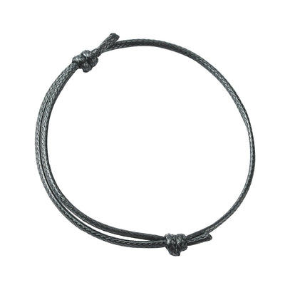 The Bead Store Adjustable Sliding Knot Black Waxed Cord Bracelets Pack of 2