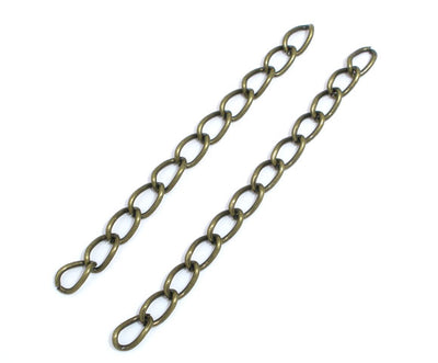 The Bead Store Antique Bronze Plated Chain Extensions Pack of 10