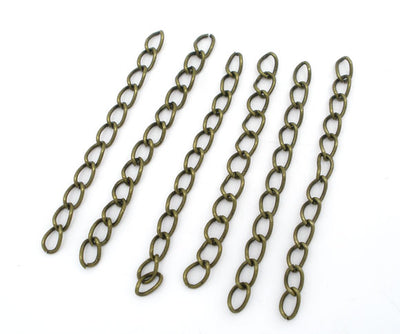 The Bead Store Antique Bronze Plated Chain Extensions Pack of 10