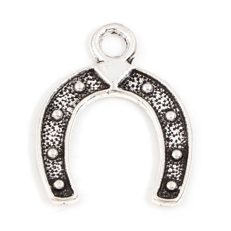 The Bead Store Antique Silver Good Luck Horseshoe Charms ~ Pack of 2