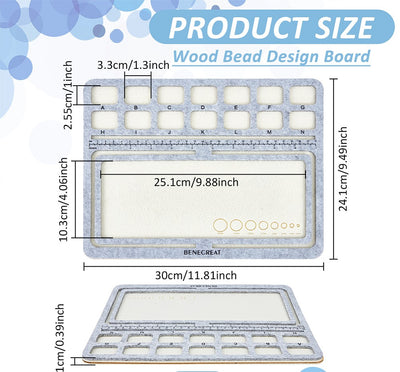 The Bead Store Benecreat 30x24cm Wood Covered with Felt Bead Tray Beading Mat