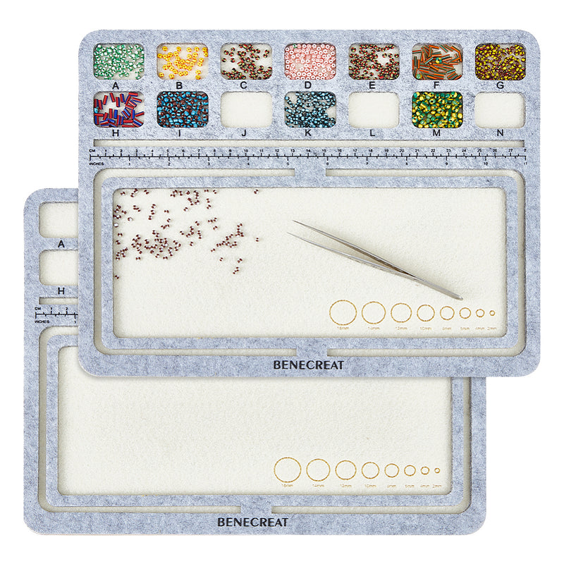 The Bead Store Benecreat 30x24cm Wood Covered with Felt Bead Tray Beading Mat