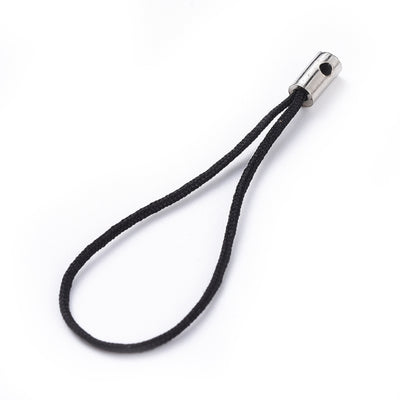 The Bead Store Black Nylon Cord Phone Straps for Making Mobile Phone Charms