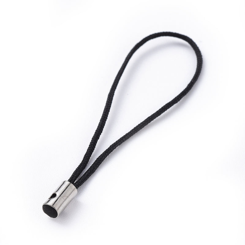 The Bead Store Black Nylon Cord Phone Straps for Making Mobile Phone Charms