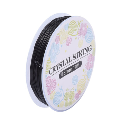 The Bead Store Crystal Elastic 0.8mm Black Stretch Cord 10m/spool
