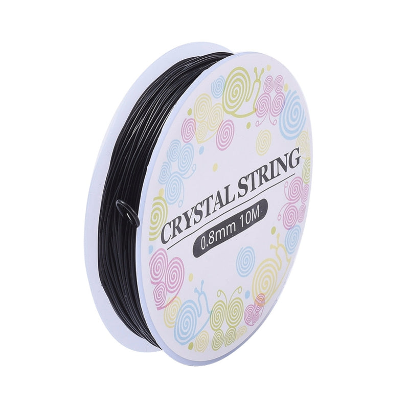The Bead Store Crystal Elastic 0.8mm Black Stretch Cord 10m/spool