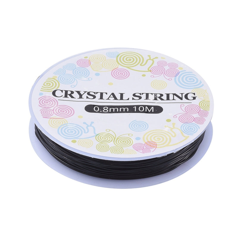 The Bead Store Crystal Elastic 0.8mm Black Stretch Cord 10m/spool