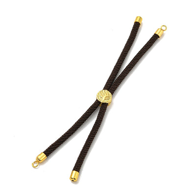 The Bead Store Dark Brown Adjustable Bracelet Making Nylon Cord with Gold Plated Brass Tree of Life Sliding Stopper Bead