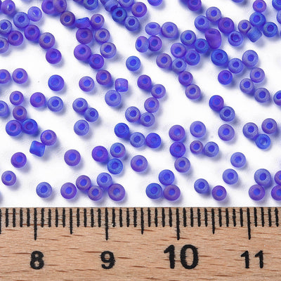 The Bead Store FGB Seed Beads ~ Size 11/0 Frosted Blue AB ~ 20 grams
