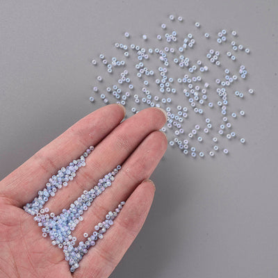 The Bead Store FGB Seed Beads ~ Size 11/0 Frosted Light Sapphire AB ~ 20 grams