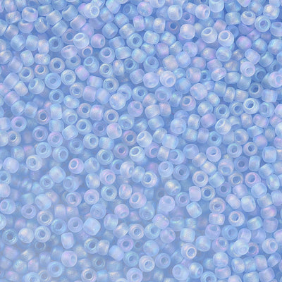 The Bead Store FGB Seed Beads ~ Size 11/0 Frosted Light Sapphire AB ~ 20 grams