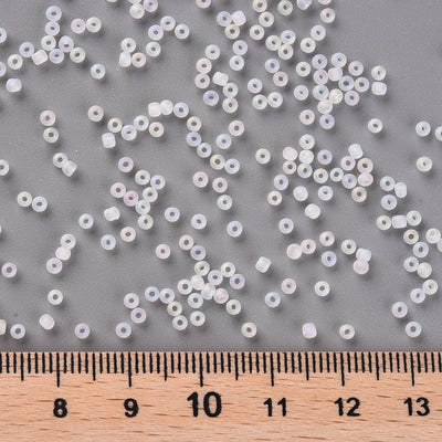 The Bead Store FGB Seed Beads ~ Size 11/0 Frosted White AB ~ 20 grams