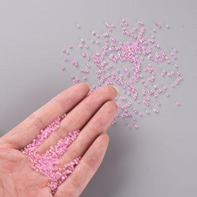 The Bead Store FGB Seed Beads ~ Size 11/0 Inside Colours Pink AB ~ 20 grams