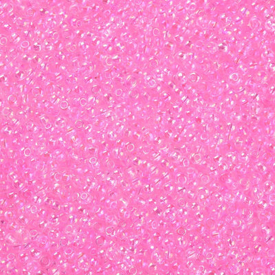 The Bead Store FGB Seed Beads ~ Size 11/0 Inside Colours Pink AB ~ 20 grams