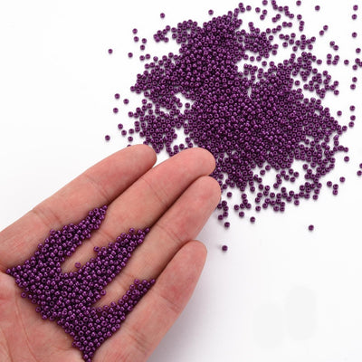 The Bead Store FGB Seed Beads ~ Size 11/0 Opaque Deep Violet ~ 20 grams