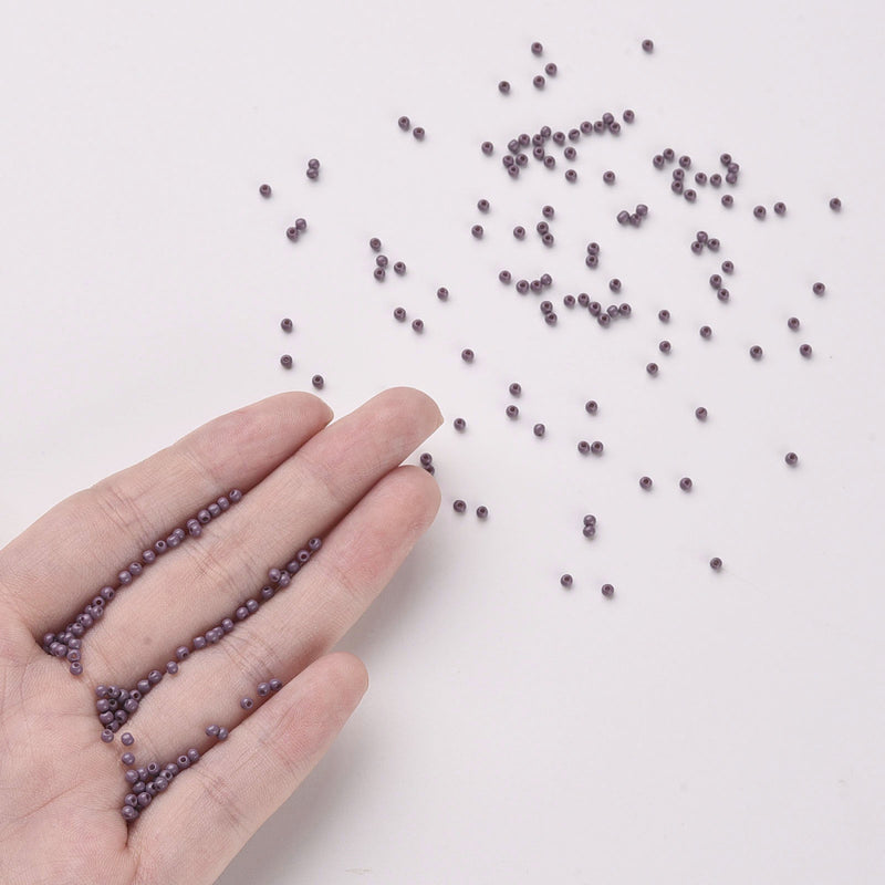 The Bead Store FGB Seed Beads ~ Size 11/0 Opaque Dusty Purple ~ 20 grams