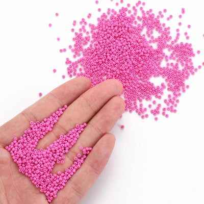 The Bead Store FGB Seed Beads ~ Size 11/0 Opaque Hot Pink ~ 20 grams