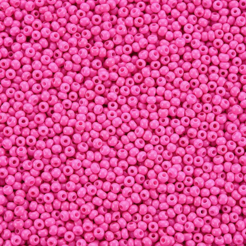 The Bead Store FGB Seed Beads ~ Size 11/0 Opaque Hot Pink ~ 20 grams
