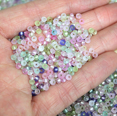 The Bead Store FGB Silver Lined Seed Beads Size 8/0 Frosted Colours Mix 20 grams