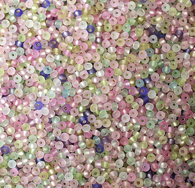 The Bead Store FGB Silver Lined Seed Beads Size 8/0 Frosted Colours Mix 20 grams