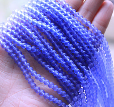 The Bead Store Frosted 4mm Round Glass Beads ~ Alexandrite ~ approx. 200 beads