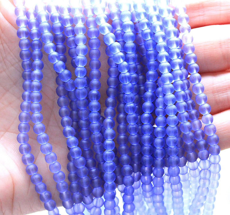 The Bead Store Frosted 4mm Round Glass Beads ~ Alexandrite ~ approx. 200 beads