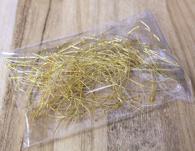 The Bead Store Gold Plated Ball Headpins (Soft, Bent) ~ 60mm ~ Over 150 pcs