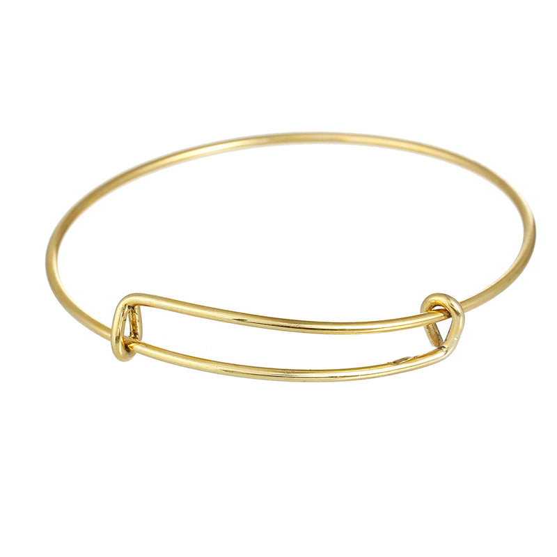 The Bead Store Gold Plated Expandable Charm Bangle ~ approx. 21-27cm