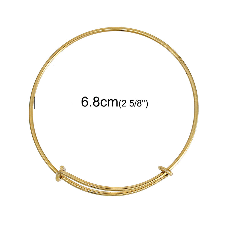 The Bead Store Gold Plated Expandable Charm Bangle ~ approx. 21-27cm